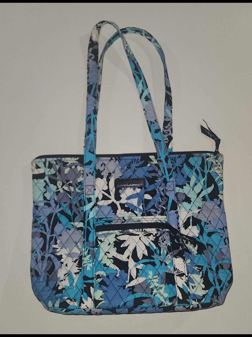 Vera Bradley Blue Floral Quilted Cotton Tote